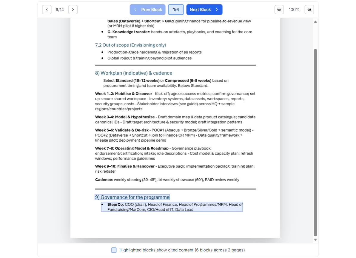 Citation proof in document